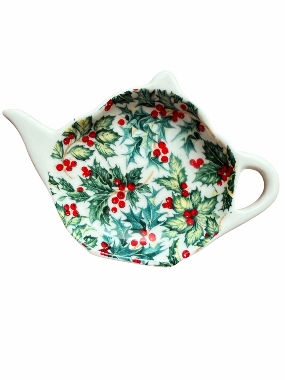 Vintage 2004 Christmas Holly berry Tea Bag Holder Tidy A Special place NEW